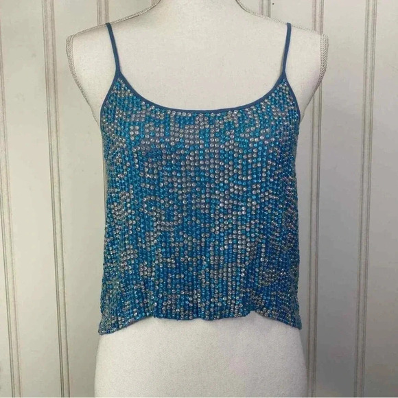 MLV clear and light blue beaded top - Picture 2 of 7